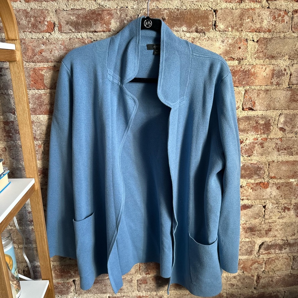 JCrew Knit Blazer in Sky Blue